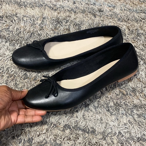 Loft leather upper ballet flats lot/2 navy blue and black sz 10.5 - Picture 3 of 14